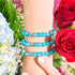 Curaçao bleu | Argent sterling 925 | Bracelet en verre à bulles
